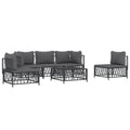vidaXL 6-Piece Anthracite Patio Lounge Set - Modular Design with Thickly Padded Cushions & Durable Steel Frame - Modern Outdoor Garden Lounge Furniture Set