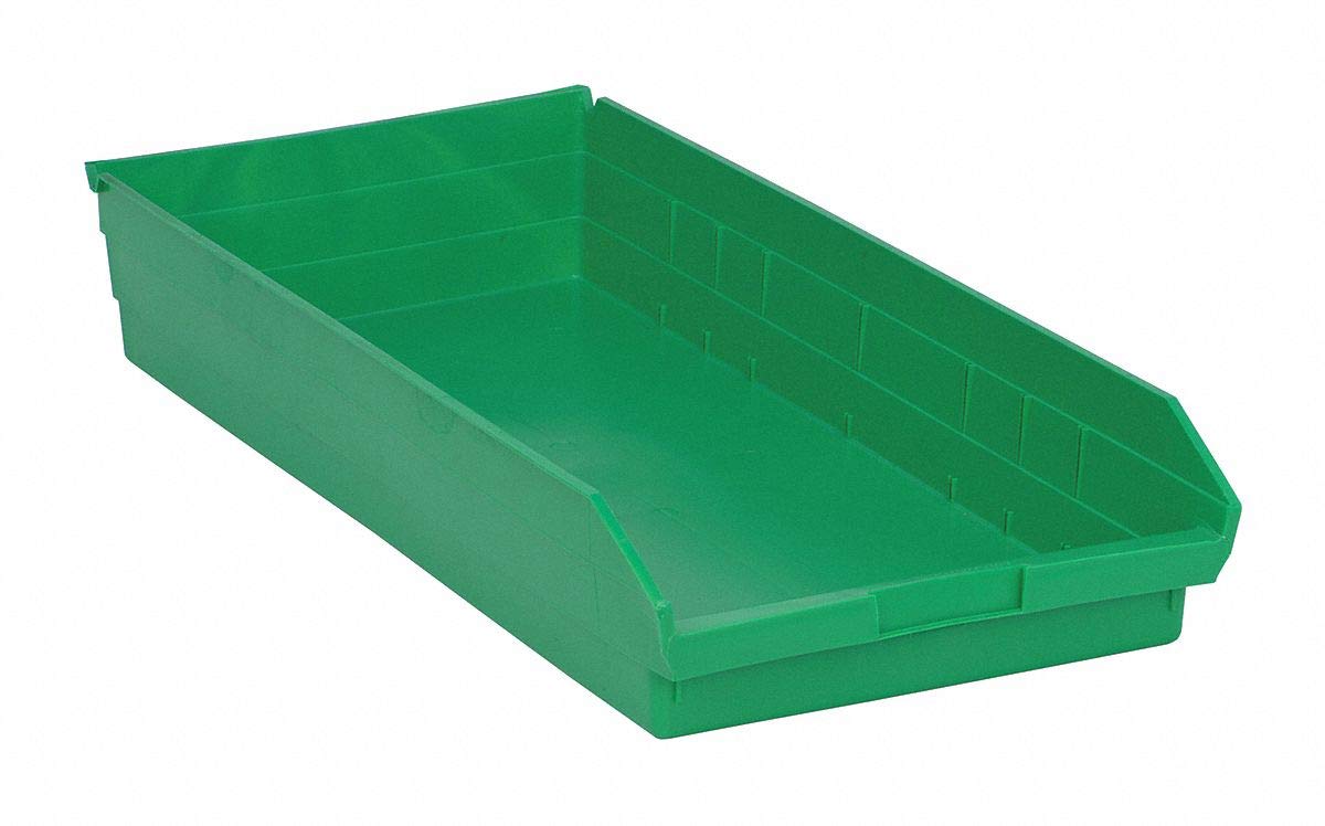 Quantum QSB116GN Green Economy Shelf Bin, 23-5/8 x 11-1/8 x 4 Size (Pack of 6)