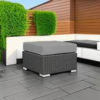 Modway EEI-1855-CHC-GRY Sojourn Wicker Rattan Outdoor Patio Sunbrella Fabric Ottoman in Canvas Gray