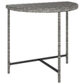 vidaXL Garden Table for Patio, Poly Rattan Material in Gray, Outdoor Furniture with Powder Coated Steel Frame, Assembly Required, Dimensions 31.5"x19.7"x29.5"