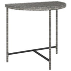 vidaXL Garden Table for Patio, Poly Rattan Material in Gray, Outdoor Furniture with Powder Coated Steel Frame, Assembly Required, Dimensions 31.5"x19.7"x29.5"