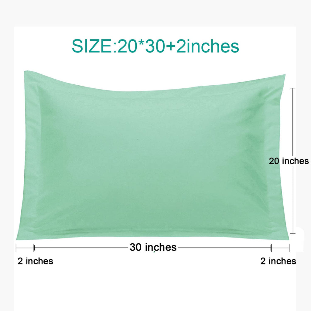 Ntbay 100% Brushed Microfiber Queen Pillow Shams Set Of 2, Super Soft And Cozy, Wrinkle, Fade, Stain Resistant 20X30 Inches Oxford Pillowcases, Sea Green