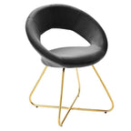 Modway Nouvelle 19" Velvet Dining Chairs in Gold/Charcoal (Set of 2)
