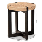 Baxton Studio Horace Rustic and Industrial Natural Brown Finished Wood and Black Finished Metal End Table Brown/Wood