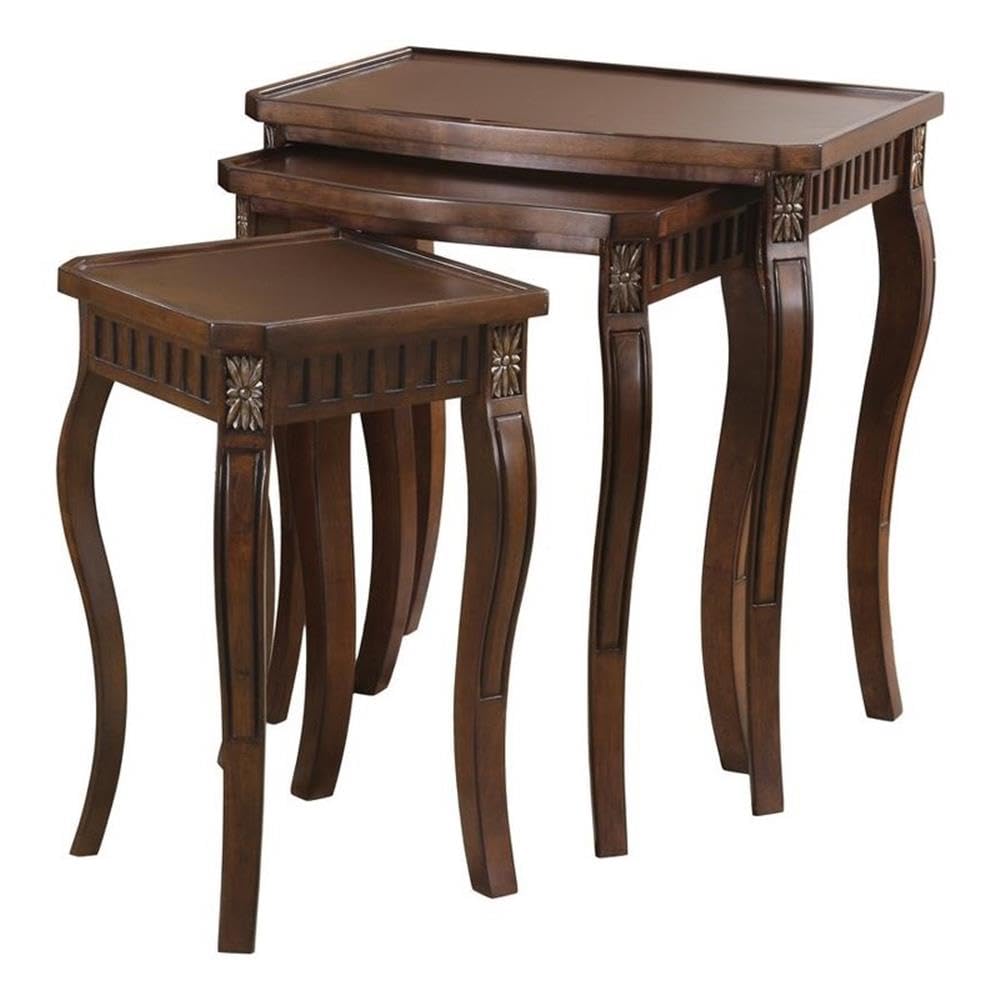 Coaster Home Furnishings Daphne 3-Piece Curved Leg Nesting Tables Warm Brown