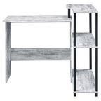 Acme Ievi Wooden Top Writing Desk with Bookcase in Antique White and Black