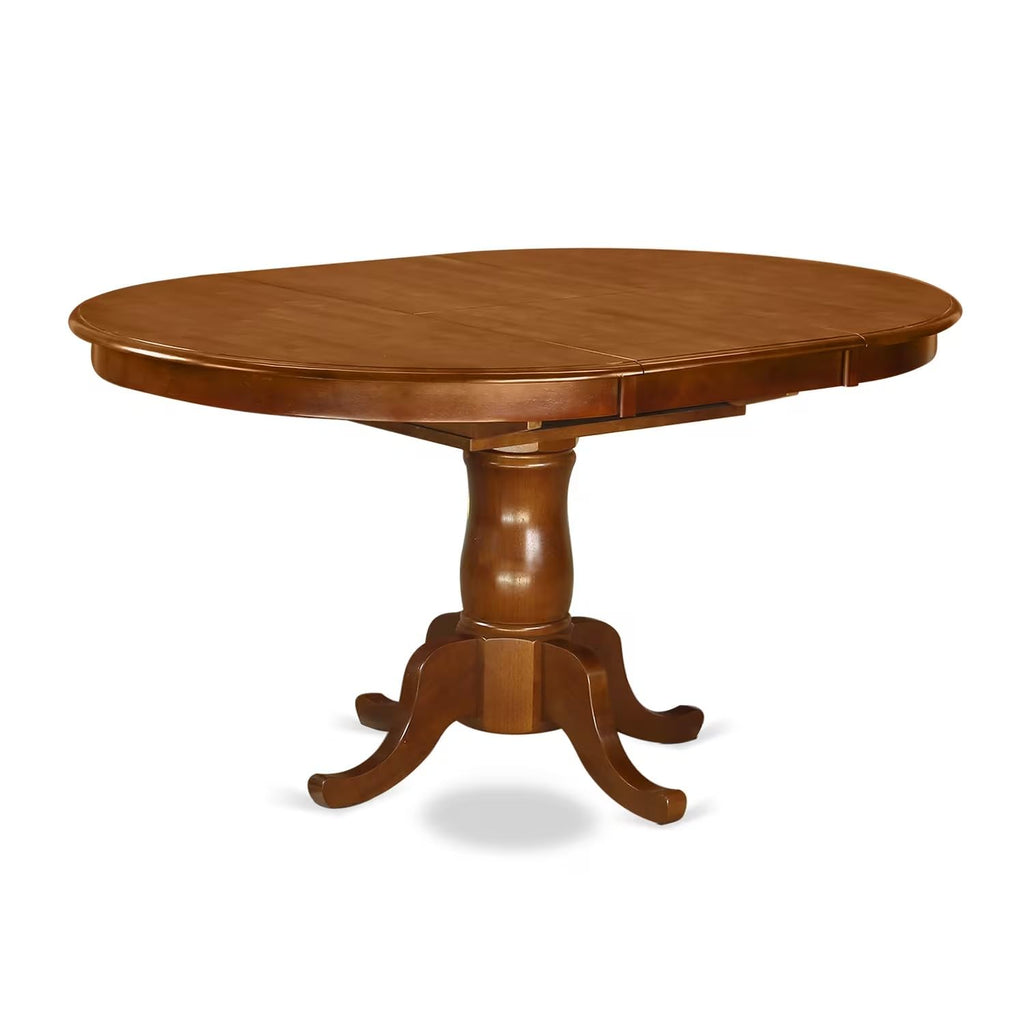 East West Furniture PONA5-SBR-W 5 Piece Dining Room Furniture Set Includes an Oval Kitchen Table with Butterfly Leaf and 4 Dining Chairs, 42x60 Inch, Saddle Brown