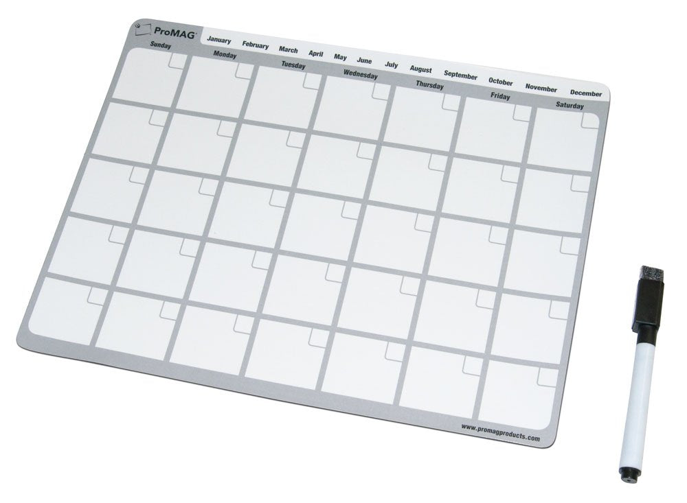 Promag 8.5 X 11 Inches Monthly Dry Erase Magnetic Calendar