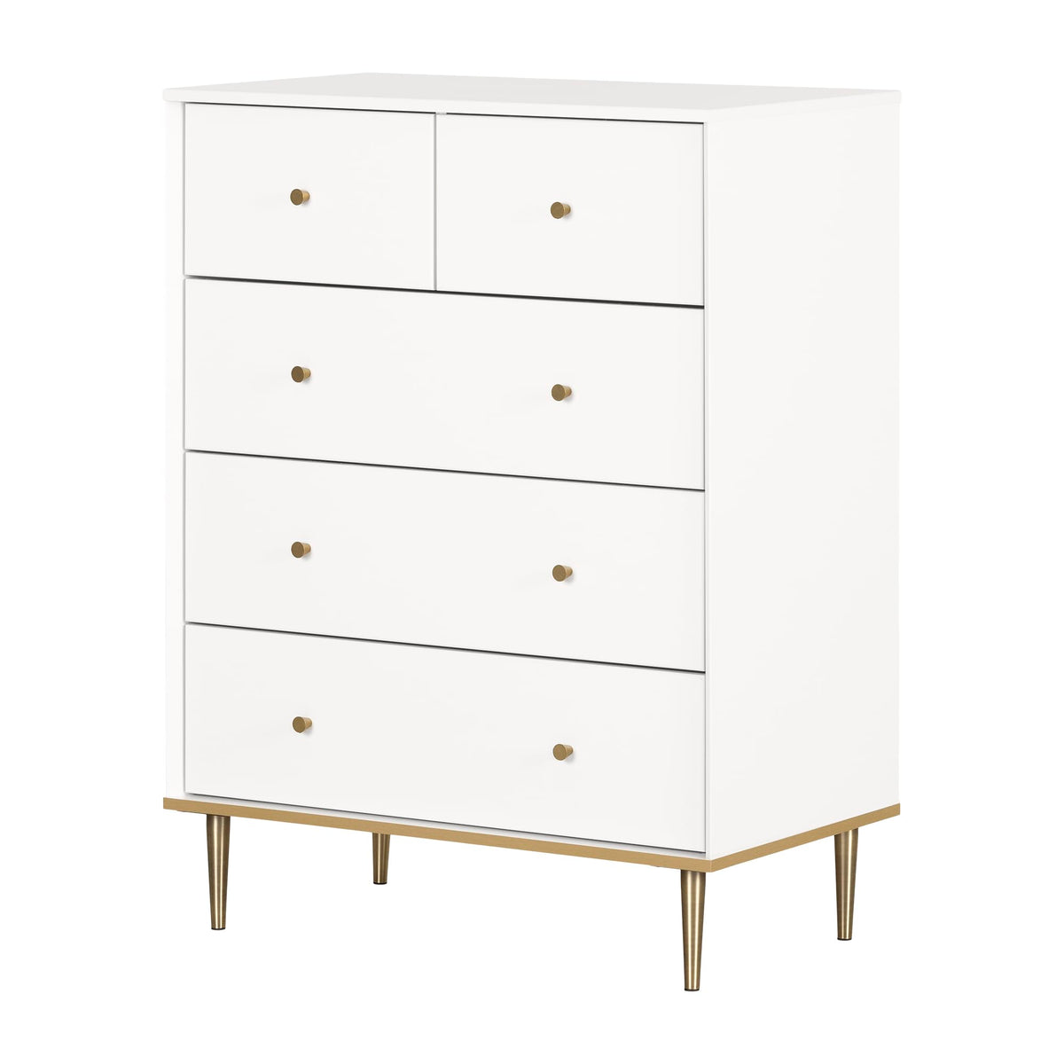 South Shore Dylane 5-Drawer Chest, Pure White