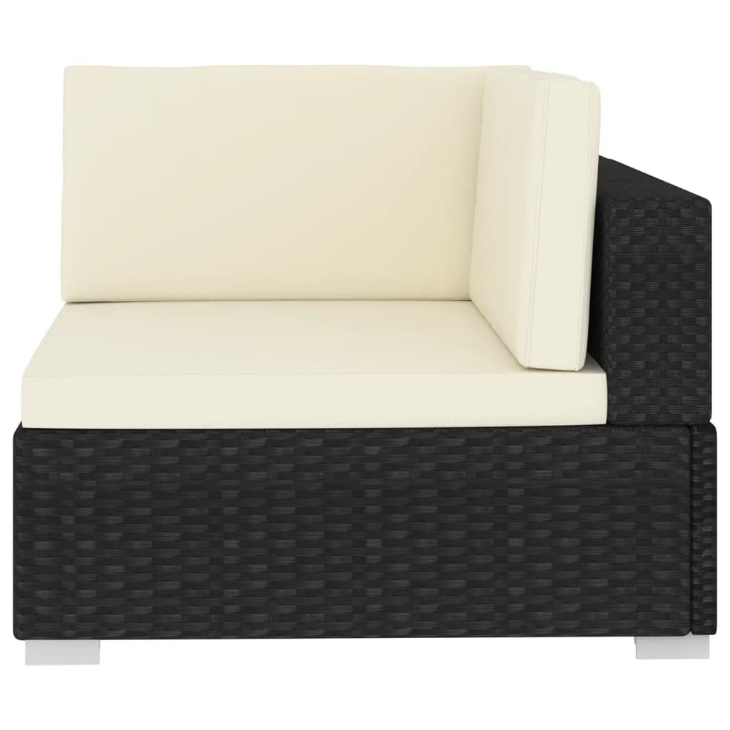 vidaXL 2 Piece Patio Sofa Set - Comfortable and Weather Resistant Outdoor Furniture with Cushions - Black Poly Rattan Material