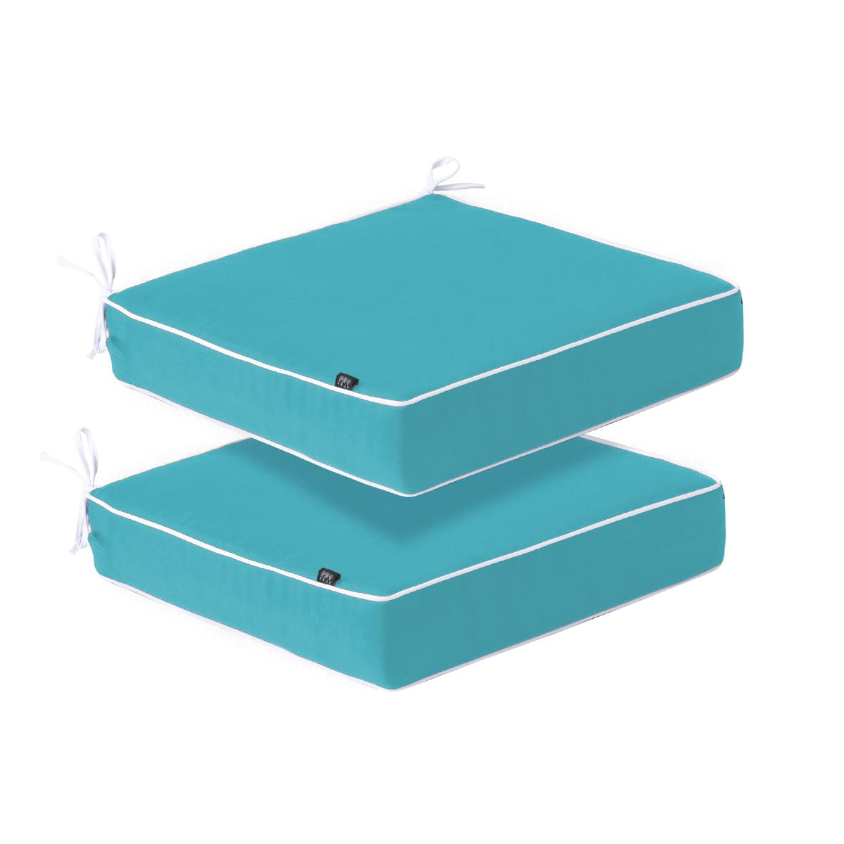Pnp Fkjp 2 Pack Outdoor Chair Cushion 20' X 20' X 4', Waterproof Outdoor Seat Cushions With Non-Skid Ties, Aqua Blue (Cushion