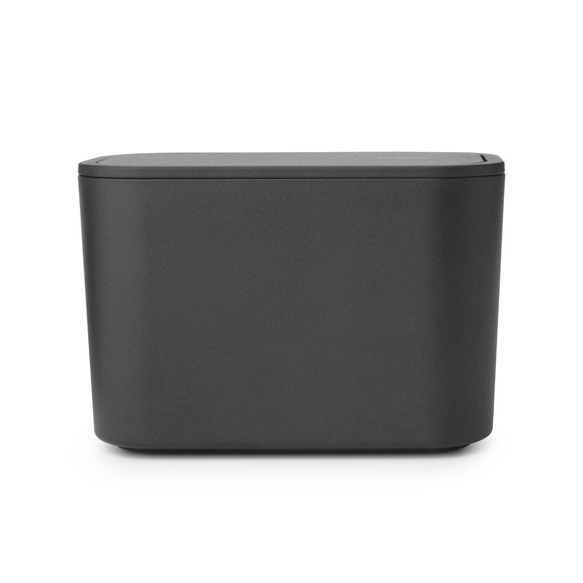 Brabantia MindSet Bathroom Small Trash Caddy (Dark Gray) Hygienic Basin Top Storage Can with Swing Lid for Disposal of Used Cosm