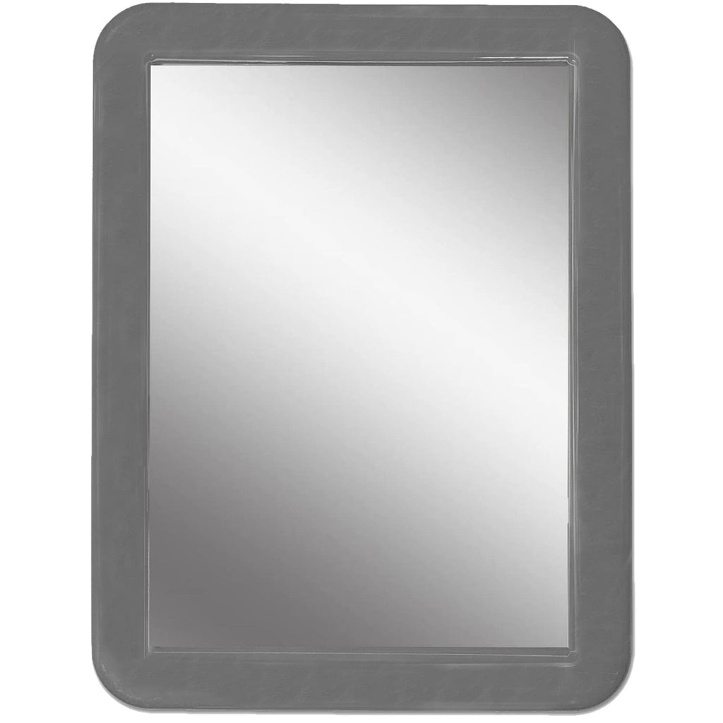 PTY Magnetic Real Glass Mirror for School or Gym Locker, 5' x 7' Gray Framed - Locker Accessory - Small Makeup Mirror for Frid