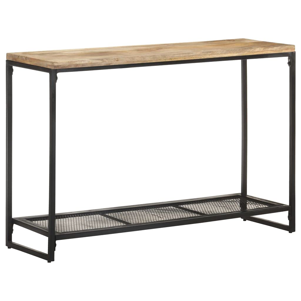 vidaXL Solid Mango Wood and Steel Console Table - Thumbnail 2