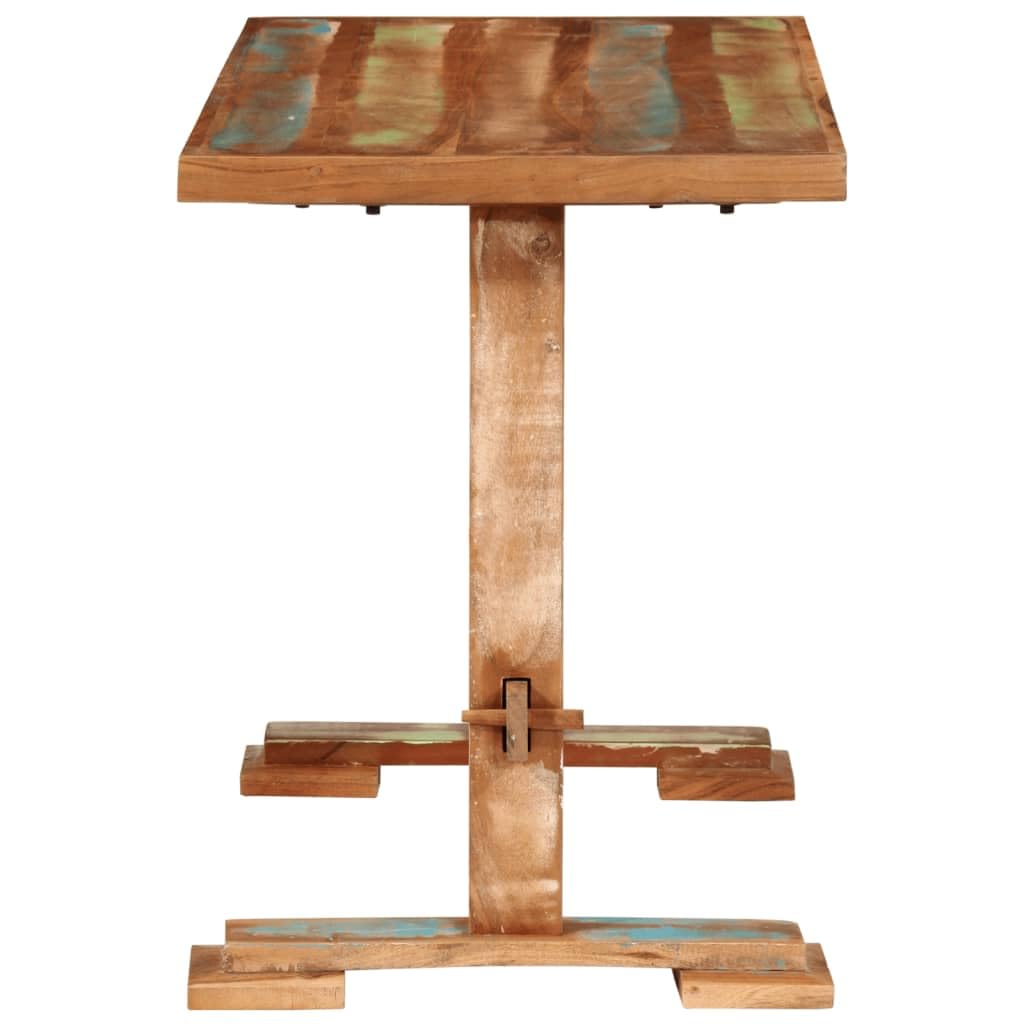 vidaXL Reclaimed Solid Wood Dining Table - Unique Handcrafted Kitchen Table 43.3"x21.7", Eco-Conscious Brown Rectangular Table with Stable Wooden Legs for Home Dining Area