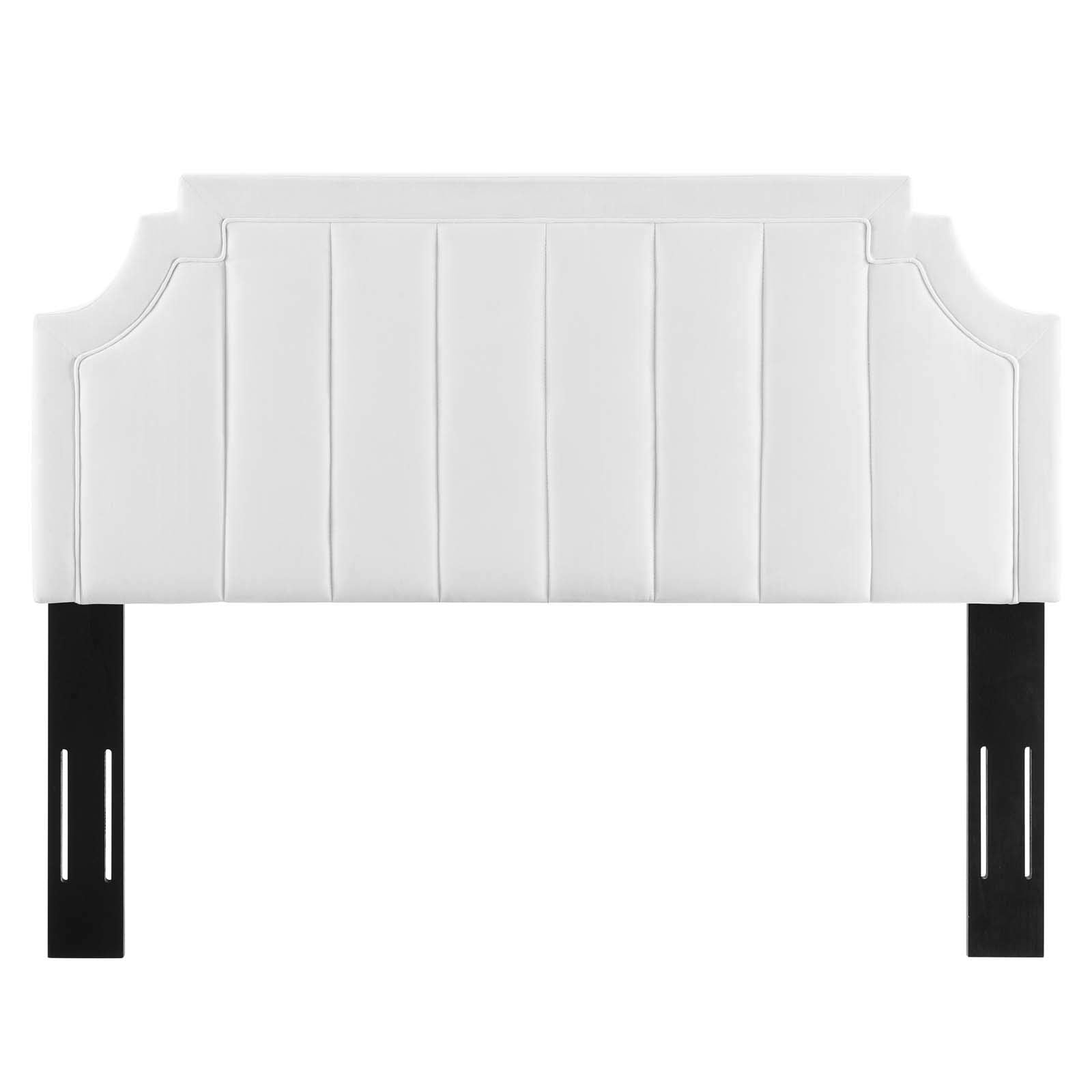 Modway Alyona Full/Queen Headboard - Channel Tufted Performance Velvet in White