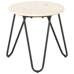 vidaXL Coffee Table White 15.7"x15.7"x15.7" Real Stone with Marble Texture
