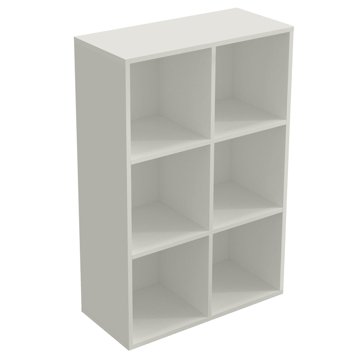 OSCHF 6-Cube Storage Shelf Bookcase - Wooden 3-Tier Floor Standing Open Bookshelf for Home and Office, Display Cabinet, Warm Whi