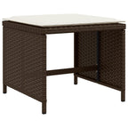 Vidaxl Patio Stools With Cushions 4 Pcs Brown 15.7X15.7X13.8 Poly Rattan