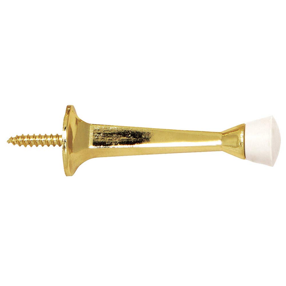 Door Stop Wall Protector With Rubber Tip - Polished Brass Solid Steel Cast Door Stoppers 20-Pack - Design House, 188219
