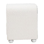 Baxton Studio Bonilla Modern White Teddy-Bear Fabric And Rubberwood 2-Drawer Nightstand