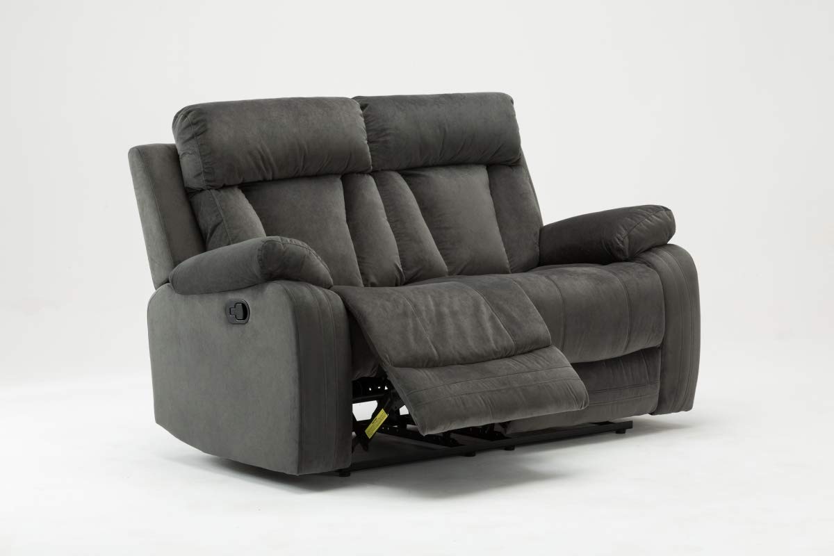 HomeRoots Gray 40' Modern Grey Fabric Loveseat