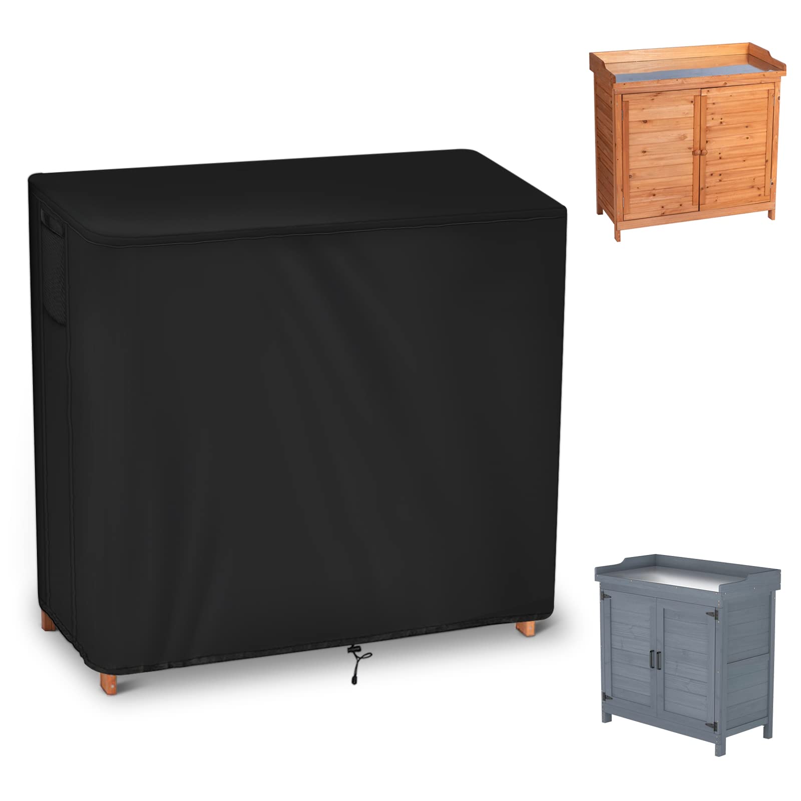 Guisong Outdoor Kitchen Cabinet Cover, Waterproof Cover For Garden Storage Cabinet With Potting Bench, Heavy Duty Cover For Pott