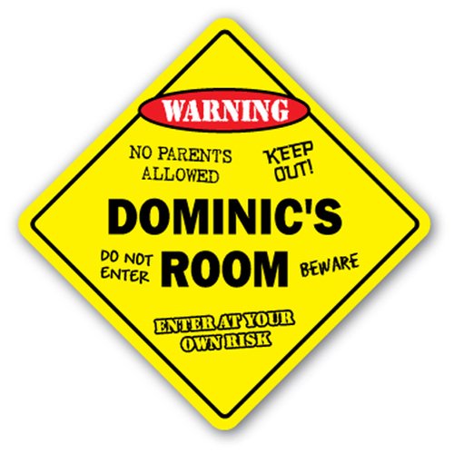 SignJoker] DOMINIC'S Room Sign Kids Bedroom Decor Door Children's Name boy Girl Gift Wall Plaque Decoration