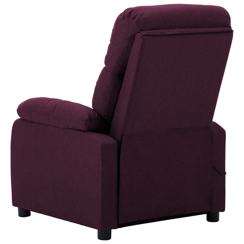 vidaXL Massage Recliner Chair Purple Fabric