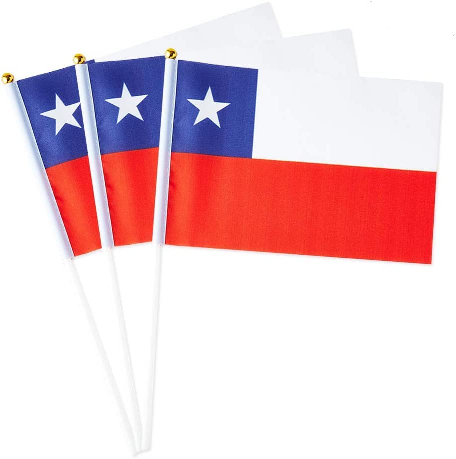 Chile Flag Chilean Hand Held Small Mini Stick Flags Decorations International Country World Flags For Party Olympics Festival Pa