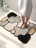 RASHARSH 5D Puzzle Design Bathroom and Kitchen Door Mat, Modern Abstract Geometric Pattern, NonSlip Floor Rug
