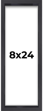 8x24 Shadow Box Frame Contemporary Black Finish | 1'' Depth of Usable Space| Interior Size 8x24 or 24x8 Inches| UV Resistant Acr