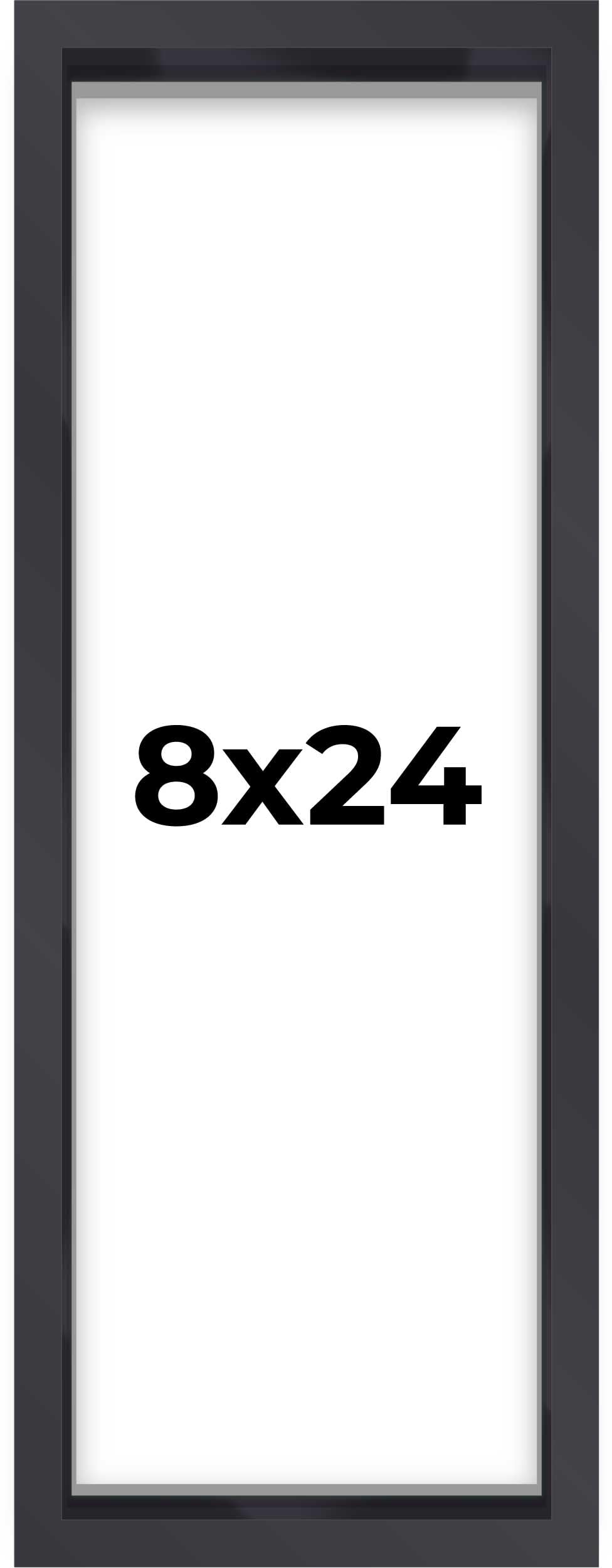 8x24 Shadow Box Frame Contemporary Black Finish | 1'' Depth of Usable Space| Interior Size 8x24 or 24x8 Inches| UV Resistant Acr