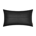 Brawarm Black Leather Throw Pillow 12 X 20 Inches, Faux Leather Pillow Cover With Piping, Hand Stitched Leather Decorative Lumba