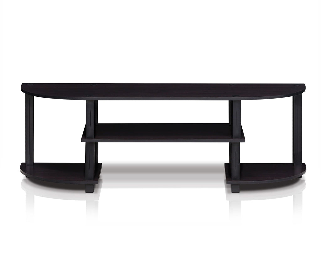 Furinno Turn-S-Tube Wide TV Entertainment Center, Dark Walnut