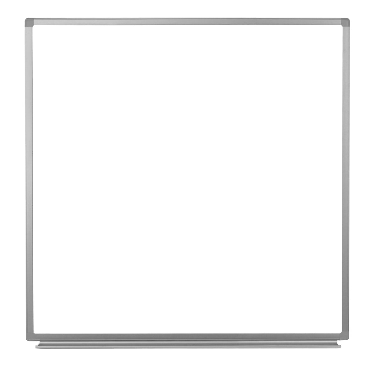 Luxor Home Office School Wall-Mounted Magnetic Dry Erase Whiteboard With Aluminum Frame - 48'W X 48'H
