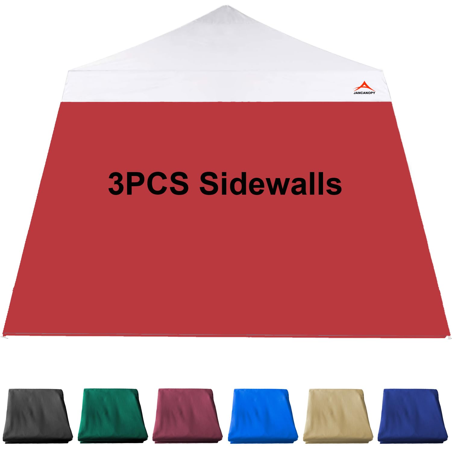 Jancanopy Red Sunwall For 10X10 Slant Leg Pop Up Canopy,3 Pack Sidewalls Only