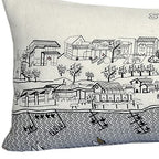 HomeRoots Cream 35' White St Michael's Daylight Skyline Lumbar Decorative Pillow