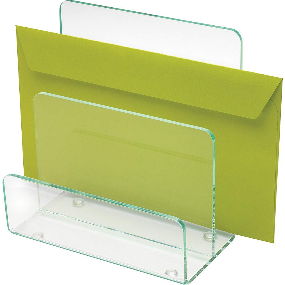 Lorell LLR80659 Mini Paper Sorter, Clear/Green