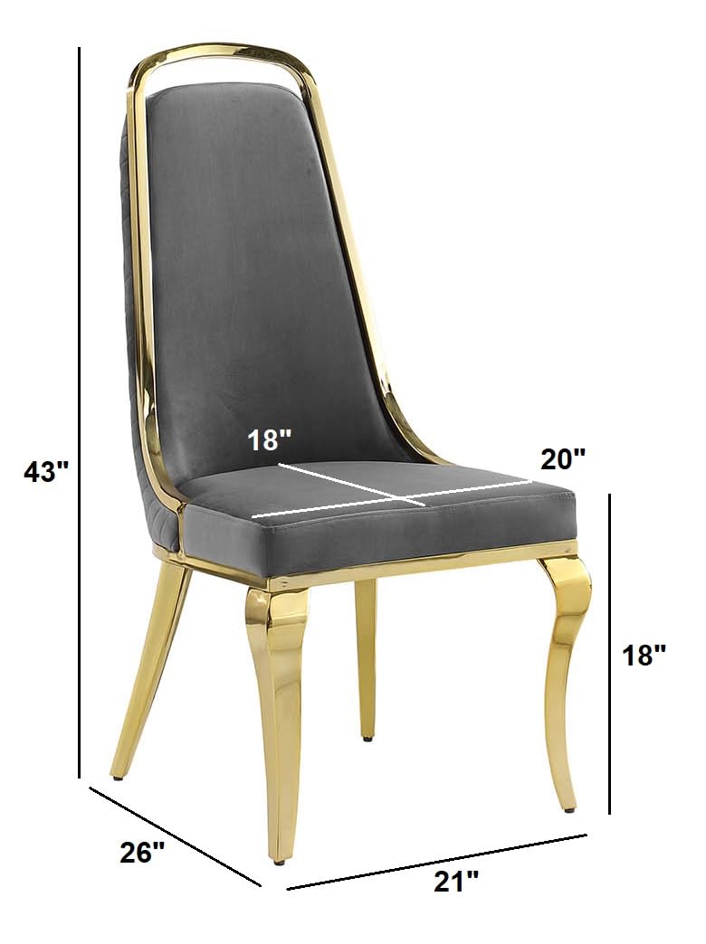 Best Quality Furniture SC310-317 Diamond Back Dining Chairs, Cream/Gold