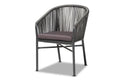 Baxton Studio Marcus Modern and Contemporary Grey Finished Rope and Metal Outdoor Dining Chair