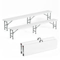 VINGLI 8 feet Plastic Folding Bench,Portable in/Outdoor Picnic Party Camping Dining Seat, Garden Soccer Multipurpose Entertainin