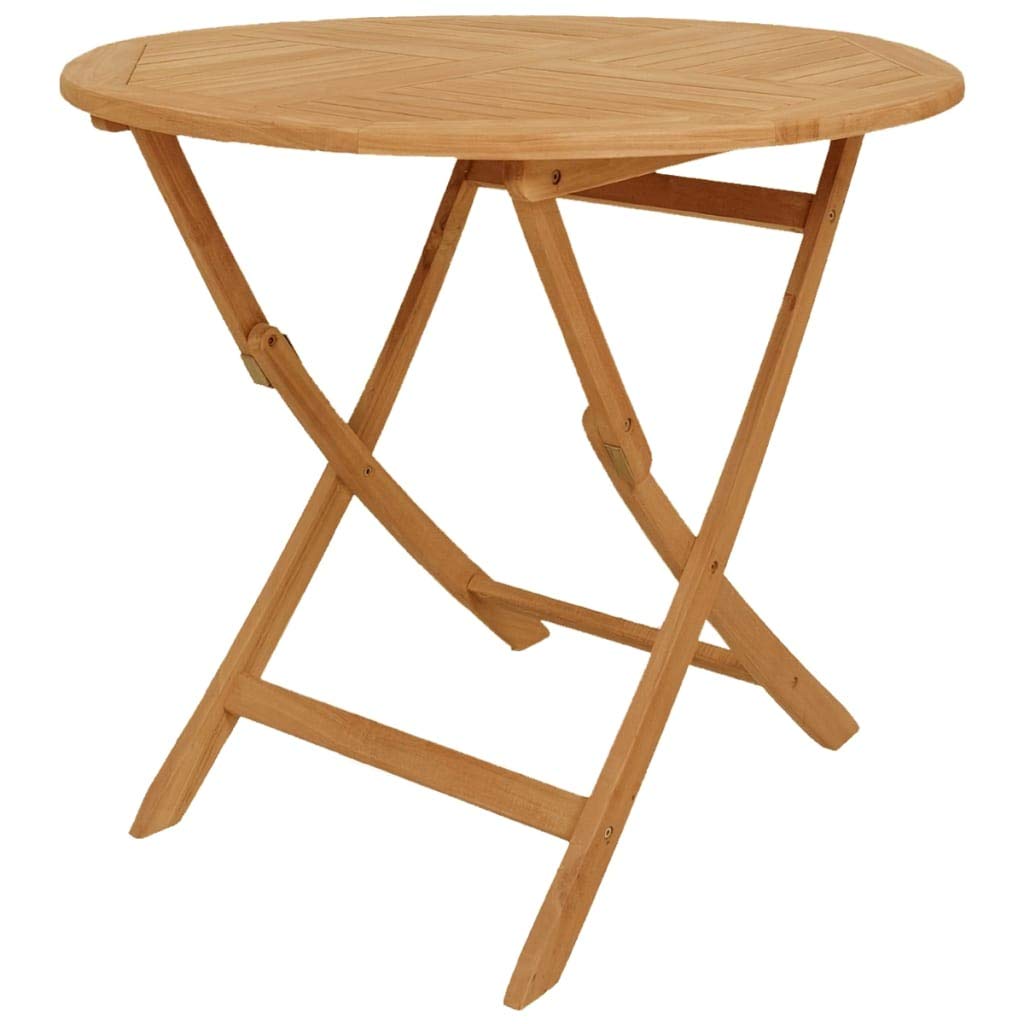 vidaXL Solid Teak Wood Patio Dining Set, 5-Piece, Scandinavian Outdoor Garden Furniture, Durable, Weather-Resistant with Foldable Design for Easy Storage