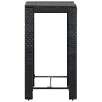 Vidaxl Patio Bar Table Black 23.8''X23.8''X43.5'' Poly Rattan