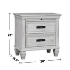 Coaster Franco Eastern King Bed 5-Piece Set, Distressed White