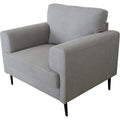 Acme Kyrene Fabric Upholstery Chair with Loose Back Cushion in Light Gray