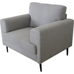 Acme Kyrene Fabric Upholstery Chair with Loose Back Cushion in Light Gray