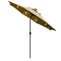 Sunnyglade 9 Solar LED Lighted Patio Umbrella with 8 Ribs/Tilt Adjustment and Crank Lift System (Light Tan)