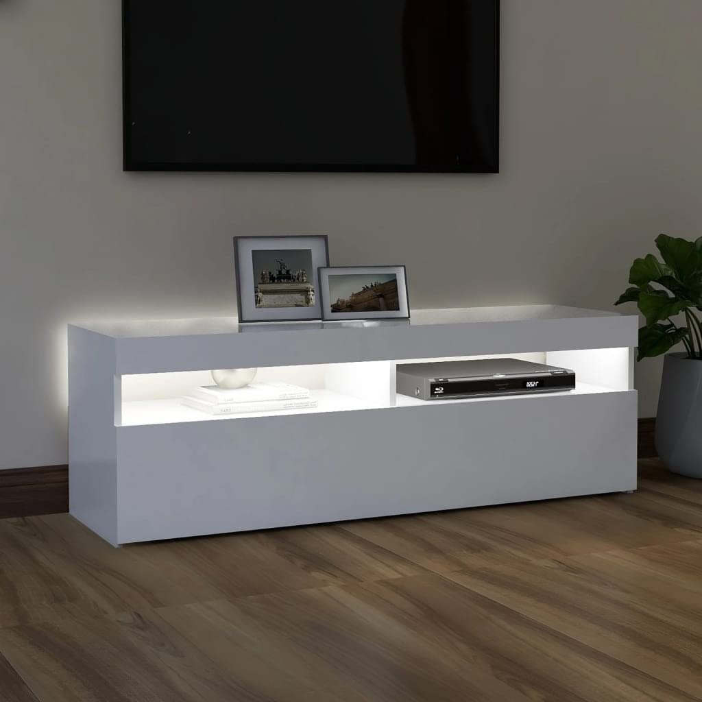TV Cabinet with LED Lights White