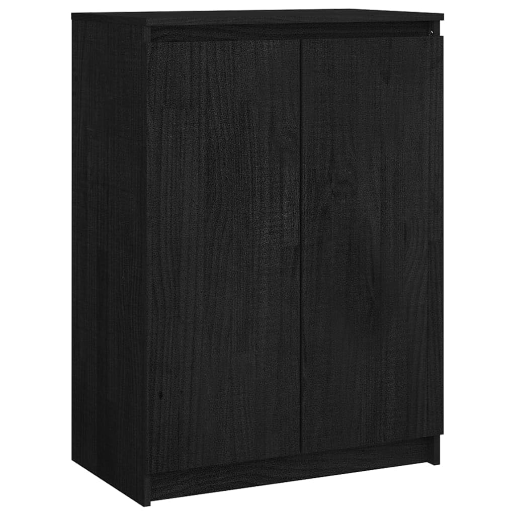 vidaXL Sideboard Black 23.6&quot;x14.2&quot;x33.1&quot; Solid Pinewood